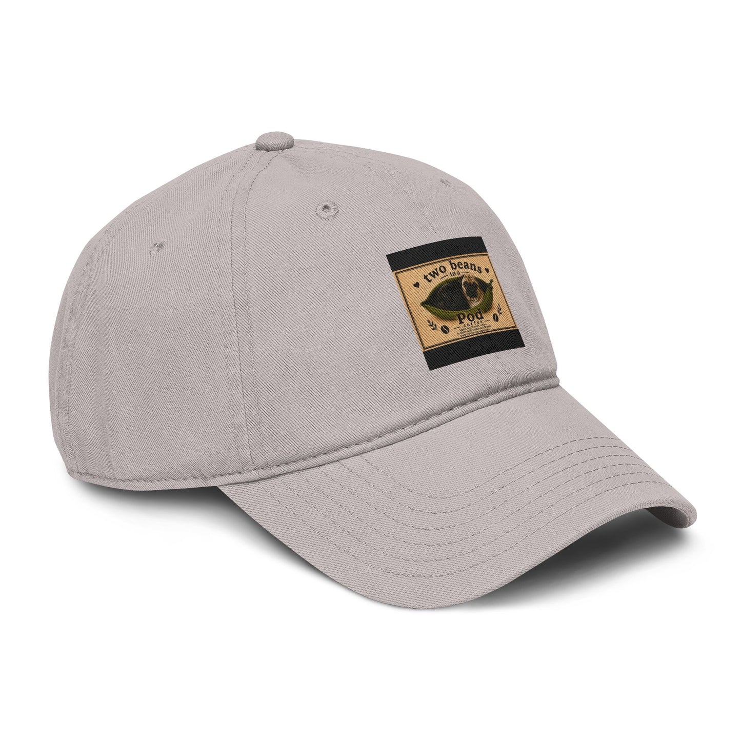 Washed Baseball Cap — Vintage 'two beans pod co' Embroidered Patch