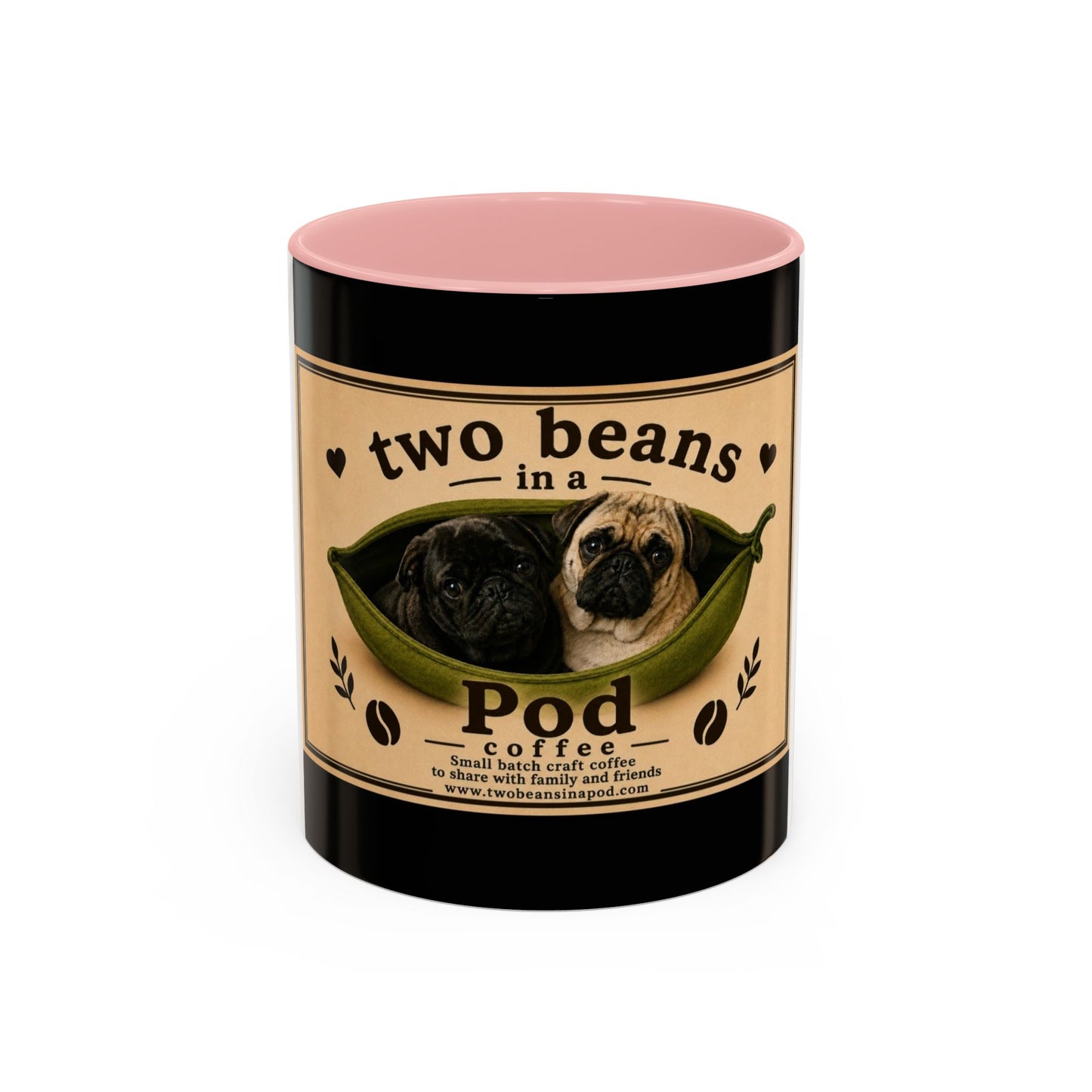 Two Beans in a Pod Coffee Mug — Cute Pug Coffee Cup (11/15oz)