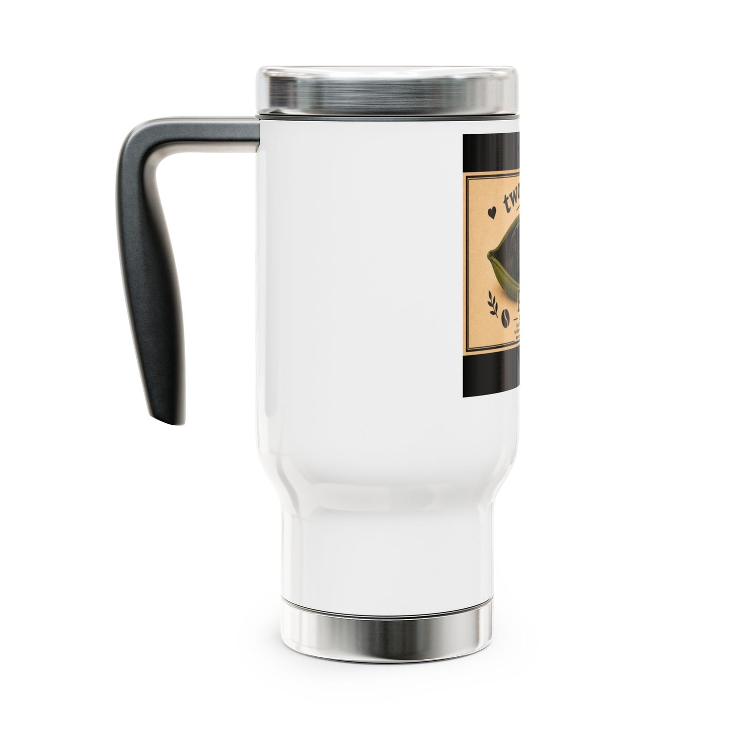 Two Beans in a Pod Travel Mug – 14oz Stainless Steel Coffee Tumbler (Pug Lovers)