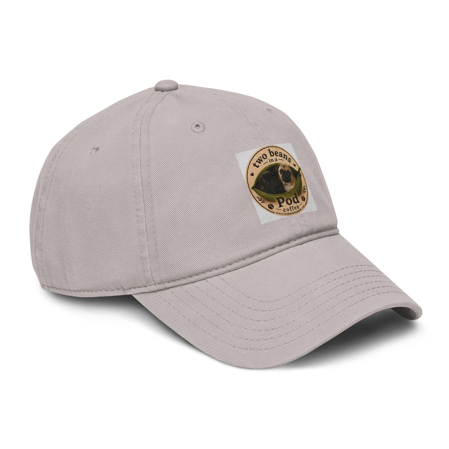 Washed Baseball Cap with 'Two Beans in a Pod' Coffee Patch