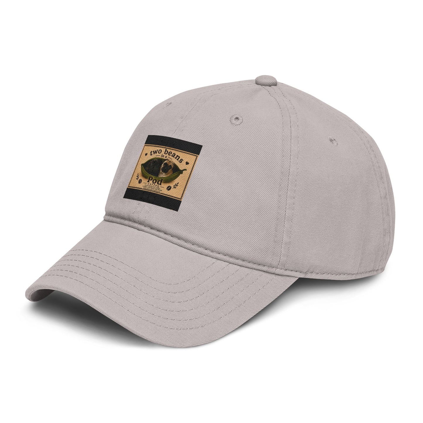Washed Baseball Cap — Vintage 'two beans pod co' Embroidered Patch