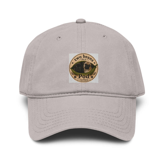 Washed Baseball Cap with 'Two Beans in a Pod' Coffee Patch