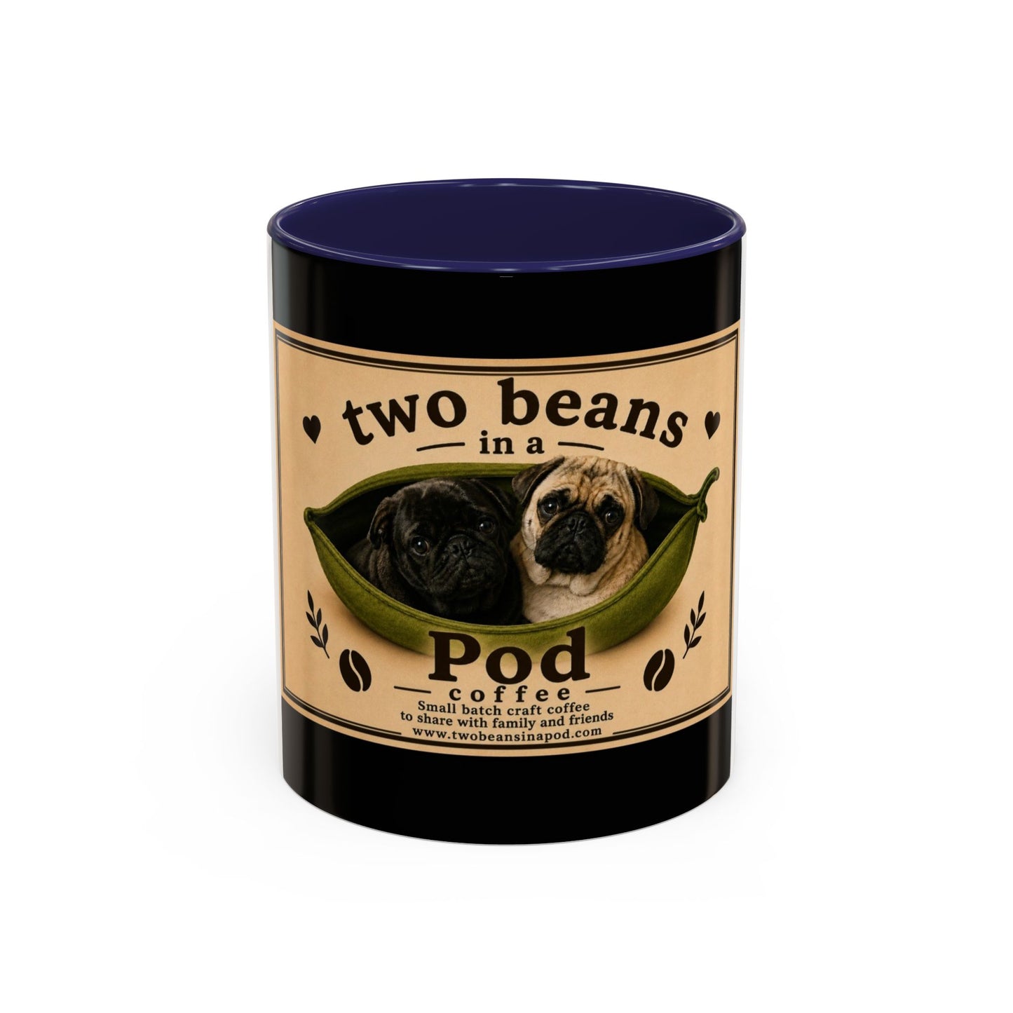 Two Beans in a Pod Coffee Mug — Cute Pug Coffee Cup (11/15oz)