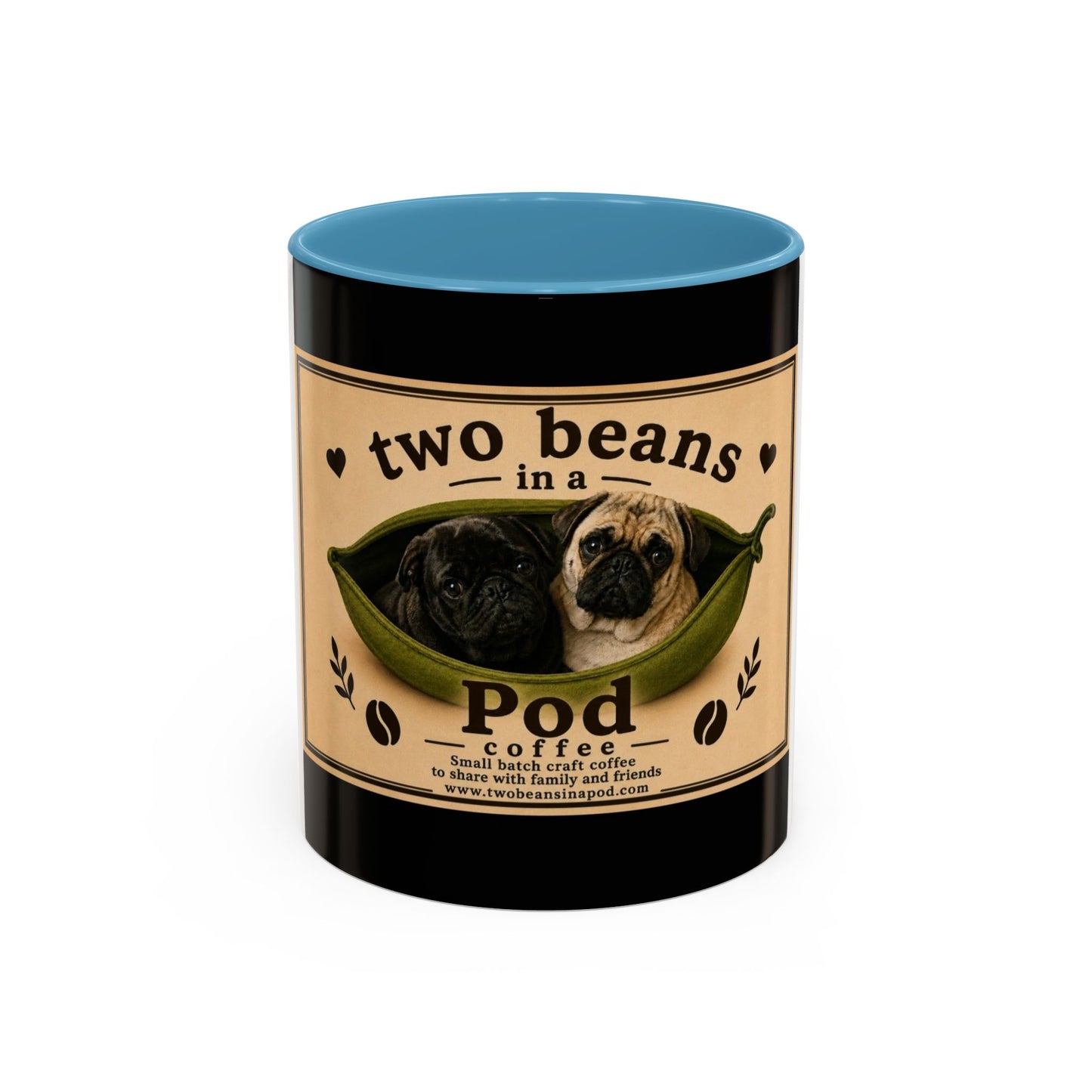 Two Beans in a Pod Coffee Mug — Cute Pug Coffee Cup (11/15oz)