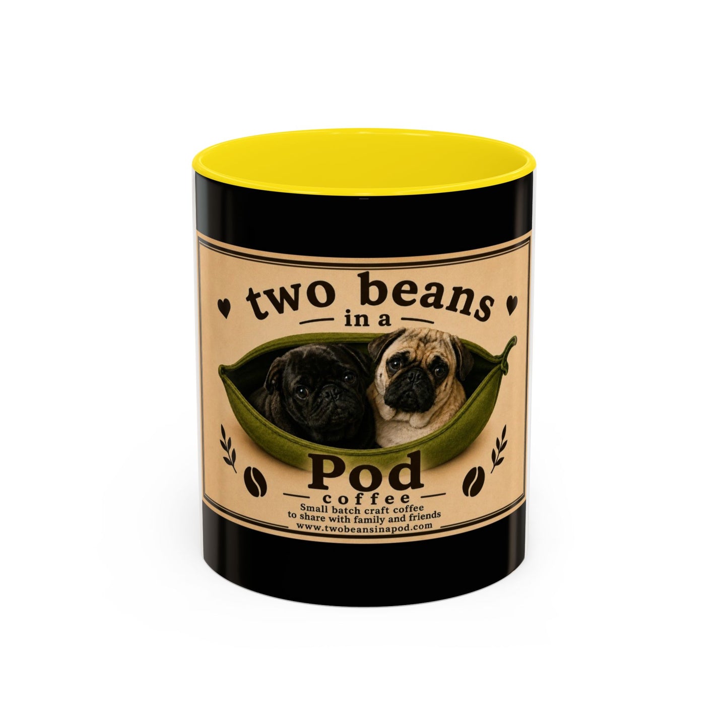 Two Beans in a Pod Coffee Mug — Cute Pug Coffee Cup (11/15oz)