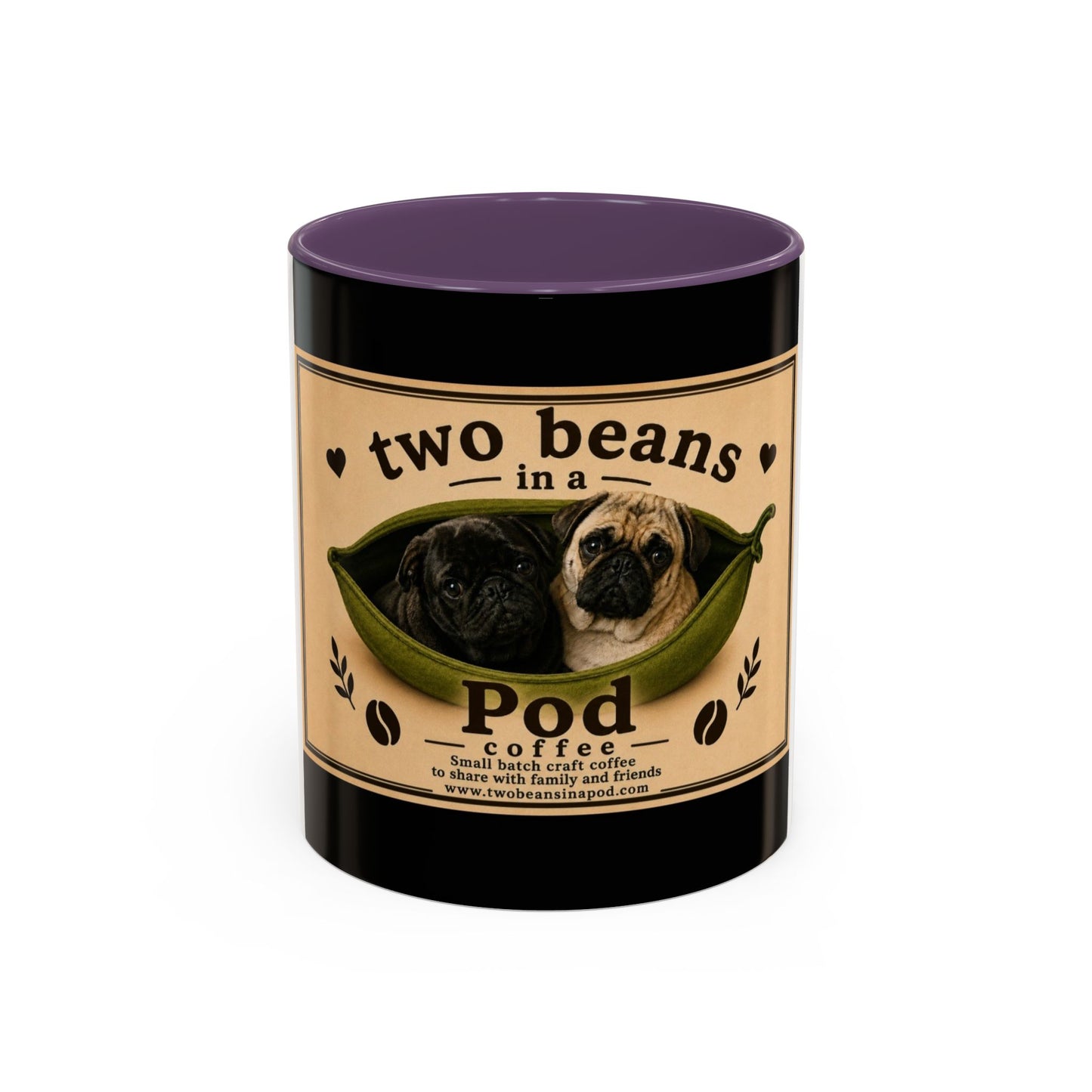 Two Beans in a Pod Coffee Mug — Cute Pug Coffee Cup (11/15oz)