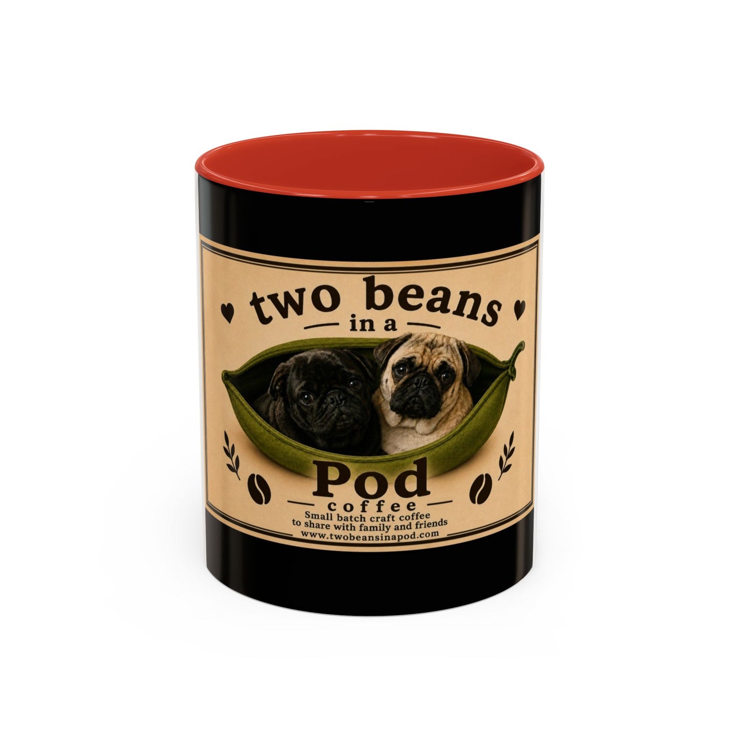 Two Beans in a Pod Coffee Mug — Cute Pug Coffee Cup (11/15oz)